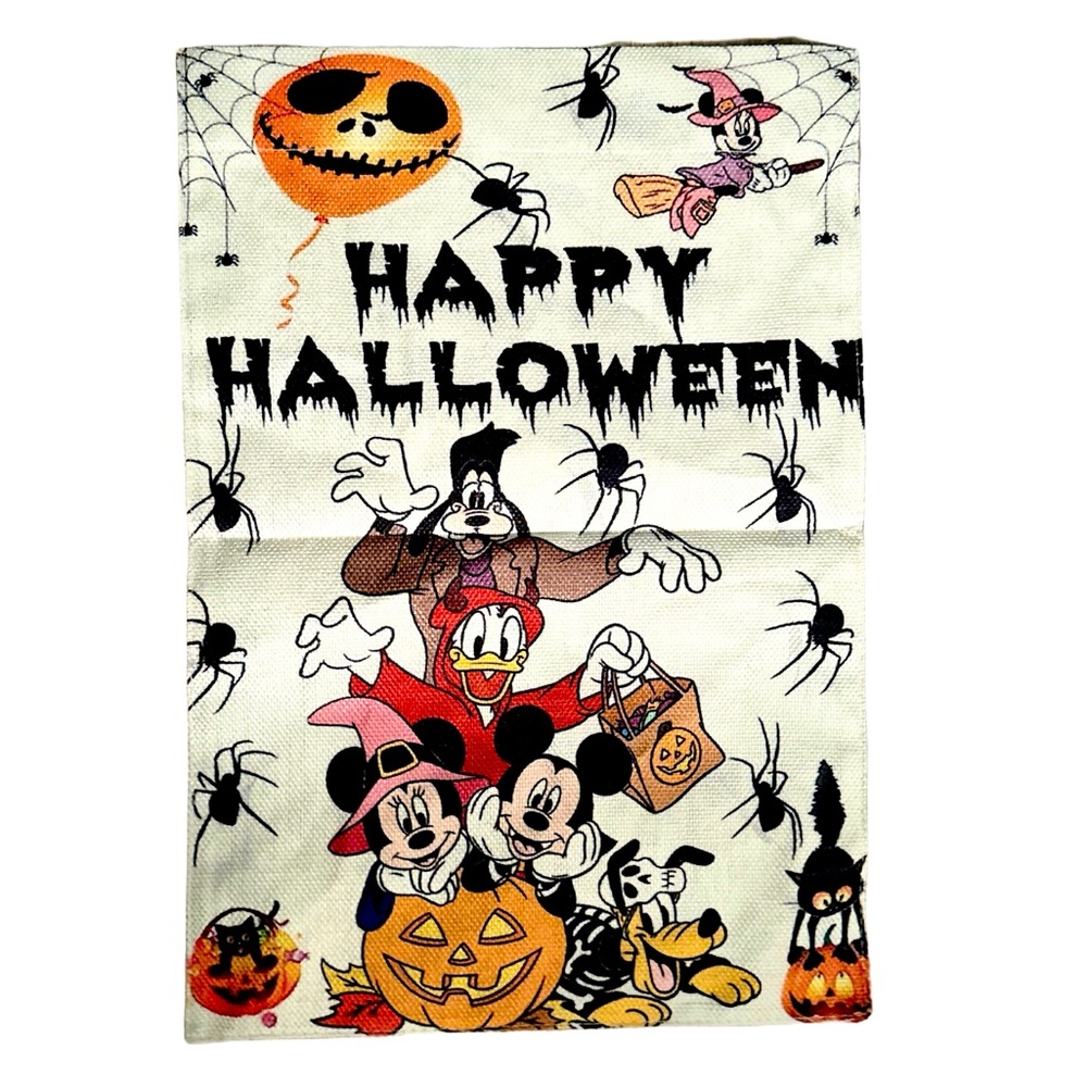New Disney Characters Halloween Garden Flag - Double-Sided 12x18